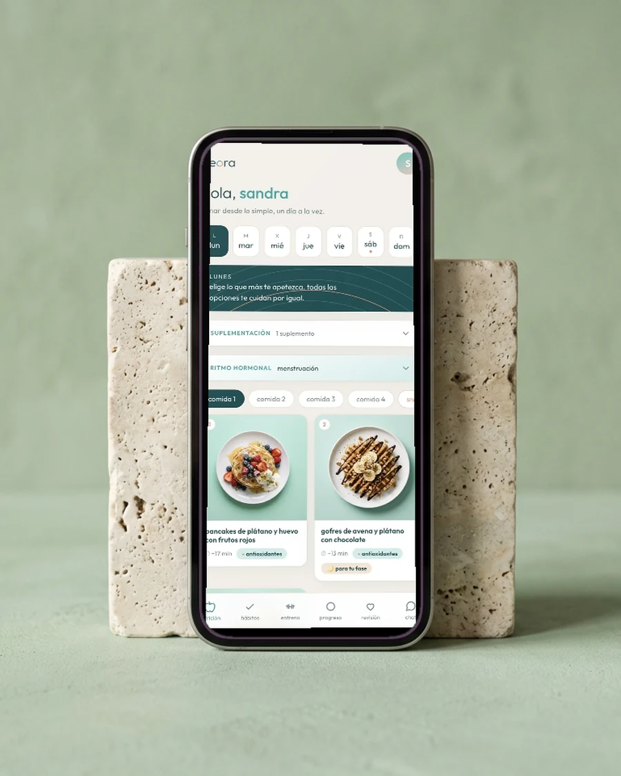 Pantalla de hábitos de la app de neora
