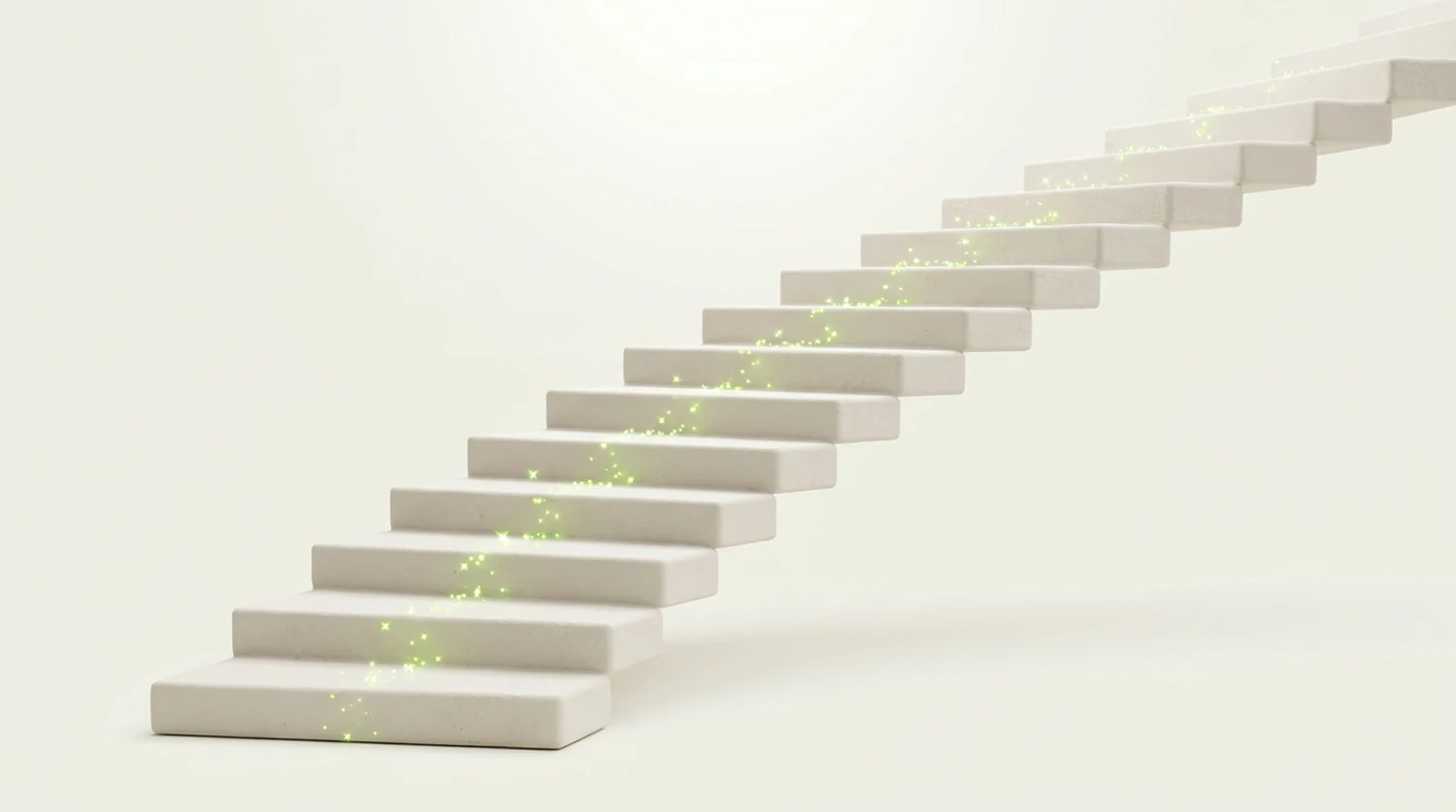 Optimización de procesos: escalones cerámicos firmes con destellos lima